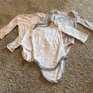 Burt's Bees Baby bundle of 3 long-sleeve onsies